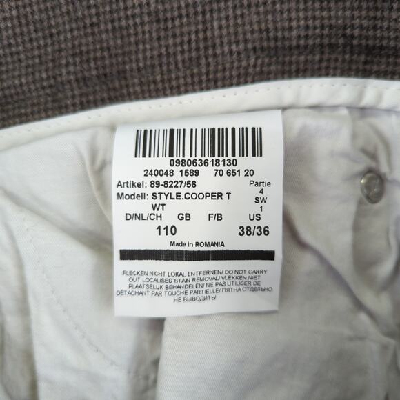 Brax Cooper Fancy Regular Fit Brown Wool Stretch Pants Slim Men's Size 38/36 - Picture 9 of 10